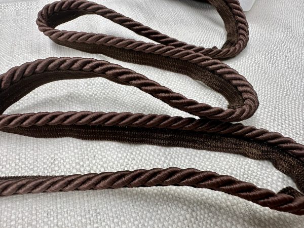 Dark Brown Flanged Piping Cord Twisted Rope Trim Home Decor – Pillow Cushion Curtains Edge Trimming Upholstery – 7mm Wide – ANY LENGTH