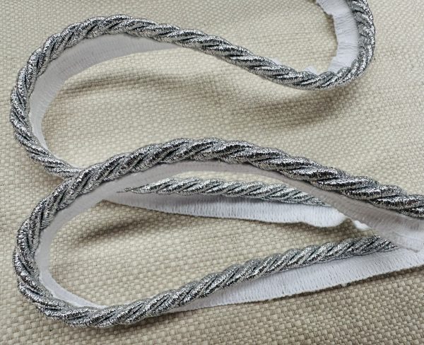 Metallic Flanged Piping Cord Twisted Rope Trim Home Decor - Pillow Cushion Curtains Edge Trimming Upholstery - 7mm Wide - ANY LENGTH - Image 3