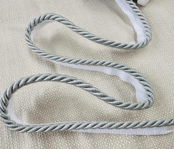 Silver Grey Flanged Piping Cord Twisted Rope Trim Home Decor – Pillow Cushion Curtains Edge Trimming Upholstery – 7mm Wide – ANY LENGTH
