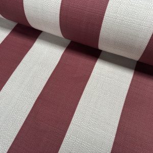 9cm wide Stripes Upholstery Fabric Plain Sofas Bed Home Decor Curtains Soft Material Cloth - 62'' or 160cm Wide - Red & Natural