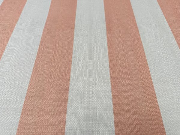 9cm wide Stripes Upholstery Fabric Plain Sofas Bed Home Decor Curtains Soft Material Cloth - 62'' or 160cm Wide - Pink Peach & Natural - Image 4