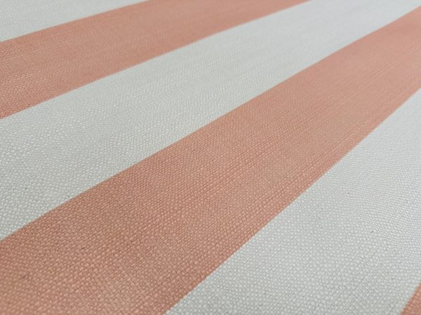 9cm wide Stripes Upholstery Fabric Plain Sofas Bed Home Decor Curtains Soft Material Cloth - 62'' or 160cm Wide - Pink Peach & Natural - Image 3