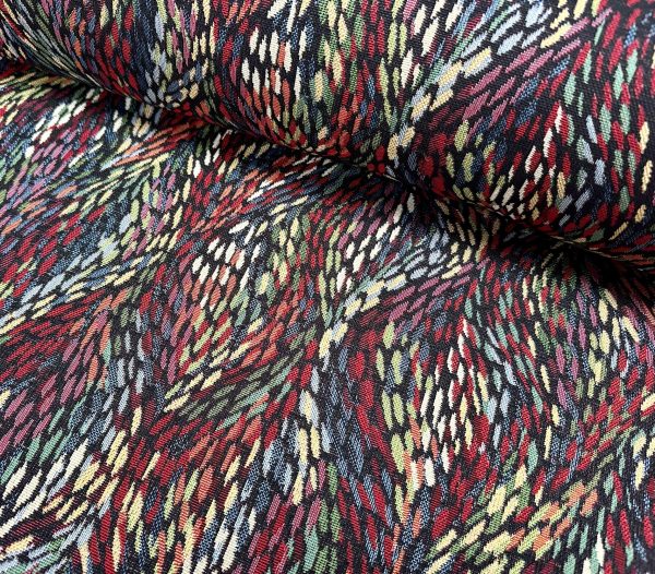 Vibrant Woven Gobelin Fabric with Abstract Brushstroke Design Home Decor Material Curtains Upholstery 55''/140cm Wide - Multi - Image 2