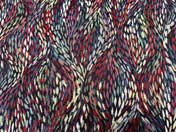 Vibrant Woven Gobelin Fabric with Abstract Brushstroke Design Home Decor Material Curtains Upholstery 55''/140cm Wide - Multi - Image 5