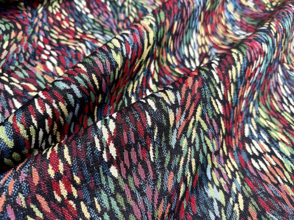Vibrant Woven Gobelin Fabric with Abstract Brushstroke Design Home Decor Material Curtains Upholstery 55''/140cm Wide - Multi - Image 4