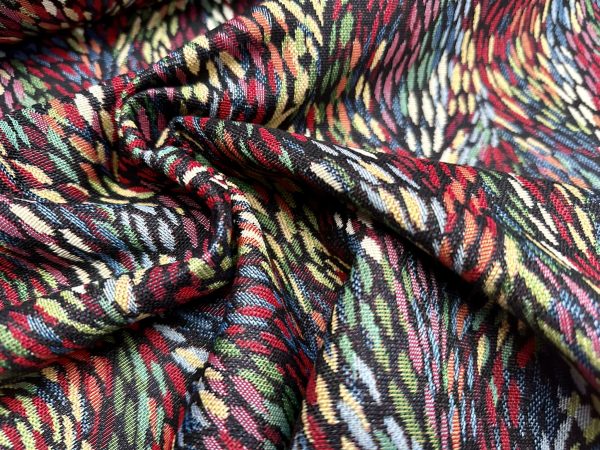 Vibrant Woven Gobelin Fabric with Abstract Brushstroke Design Home Decor Material Curtains Upholstery 55''/140cm Wide - Multi - Image 3