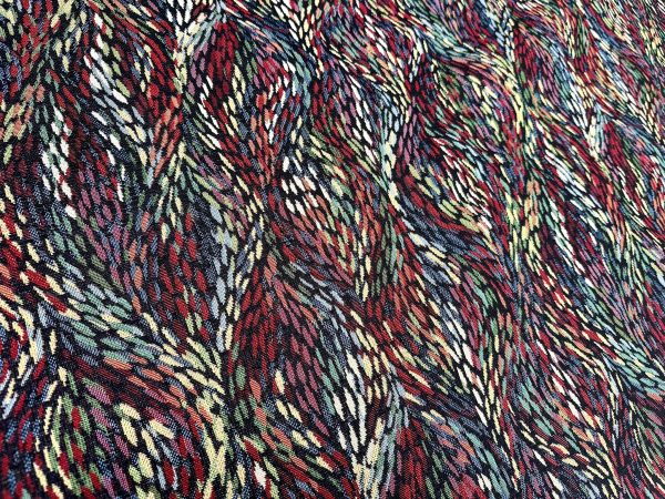 Vibrant Woven Gobelin Fabric with Abstract Brushstroke Design Home Decor Material Curtains Upholstery 55''/140cm Wide - Multi