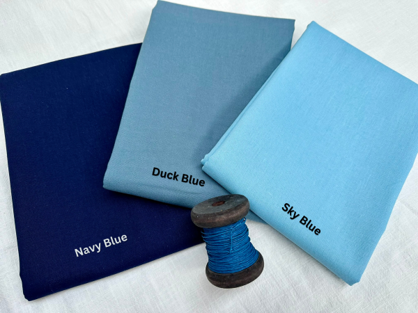 Classic Linen Cotton Blend Plain Fabric Material Lightweight Home Decor Bedding Clothes Curtains - 140cm wide - Sky Blue - Image 3