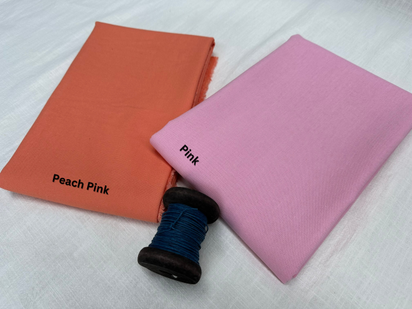 Classic Linen Cotton Blend Plain Fabric Material Lightweight Home Decor Bedding Clothes Curtains - 140cm wide - Peach Pink - Image 4