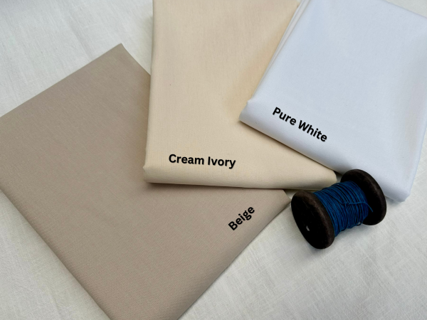 Classic Linen Cotton Blend Plain Fabric Material Lightweight Home Decor Bedding Clothes Curtains - 140cm wide - Cream Ivory - Image 4