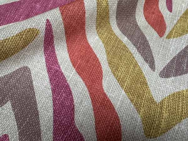 Pink Zebra Linen Look Print Fabric Animal Stripes Cotton Furnishing Curtain Upholstery Home Decor Material - 110"/280cm EXTRA Wide - Image 7