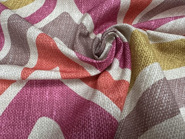 Pink Zebra Linen Look Print Fabric Animal Stripes Cotton Furnishing Curtain Upholstery Home Decor Material - 110"/280cm EXTRA Wide - Image 5