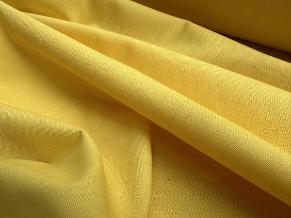 Classic Linen Cotton Blend Plain Fabric Material Lightweight Home Decor Bedding Clothes Curtains - 140cm wide - Yellow