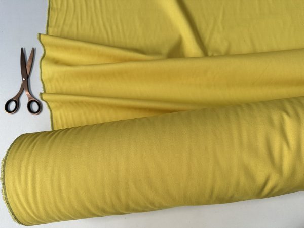 Classic Linen Cotton Blend Plain Fabric Material Lightweight Home Decor Bedding Clothes Curtains - 140cm wide - Yellow - Image 3