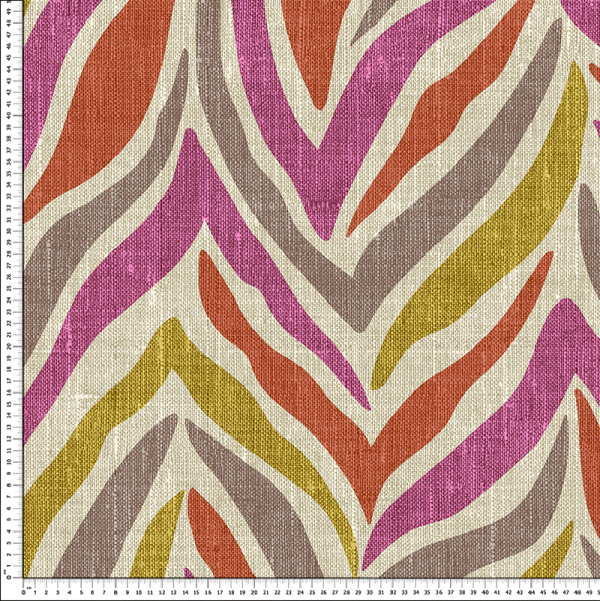 Pink Zebra Linen Look Print Fabric Animal Stripes Cotton Furnishing Curtain Upholstery Home Decor Material - 110"/280cm EXTRA Wide - Image 8