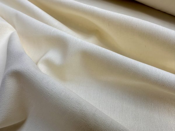 Classic Linen Cotton Blend Plain Fabric Material Lightweight Home Decor Bedding Clothes Curtains - 140cm wide - Cream Ivory - Image 2