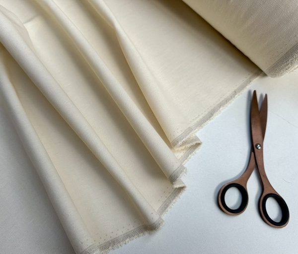 Classic Linen Cotton Blend Plain Fabric Material Lightweight Home Decor Bedding Clothes Curtains - 140cm wide - Cream Ivory - Image 3