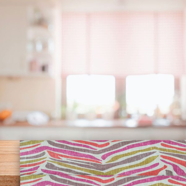 Pink Zebra Linen Look Print Fabric Animal Stripes Cotton Furnishing Curtain Upholstery Home Decor Material - 110"/280cm EXTRA Wide - Image 10