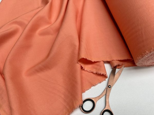 Classic Linen Cotton Blend Plain Fabric Material Lightweight Home Decor Bedding Clothes Curtains - 140cm wide - Peach Pink - Image 3
