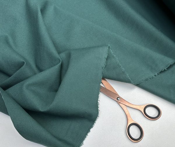 Classic Linen Cotton Blend Plain Fabric Material Lightweight Home Decor Bedding Clothes Curtains - 140cm wide - Petrol Green - Image 2