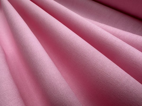 Classic Linen Cotton Blend Plain Fabric Material Lightweight Home Decor Bedding Clothes Curtains - 140cm wide - Pink