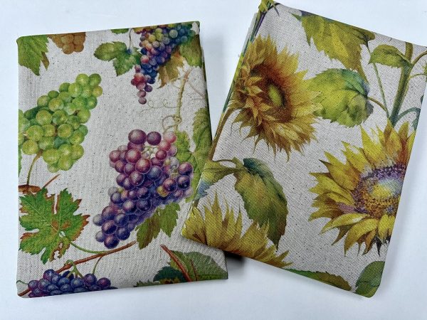 Grape Vineyard Digital Print Fabric Linen Look Canvas Purple Green Vine Leaf Material Home Decor Cushions Curtains Crafts - 55"/140cm Wide - Image 10