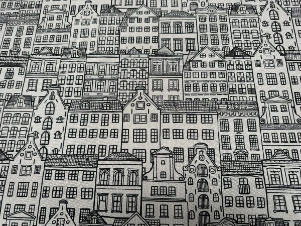 Houses Fabric Holland Village Print Linen Look Home Decor Curtain Upholstery Material - 55" or 140cm Wide Canvas - Image 6