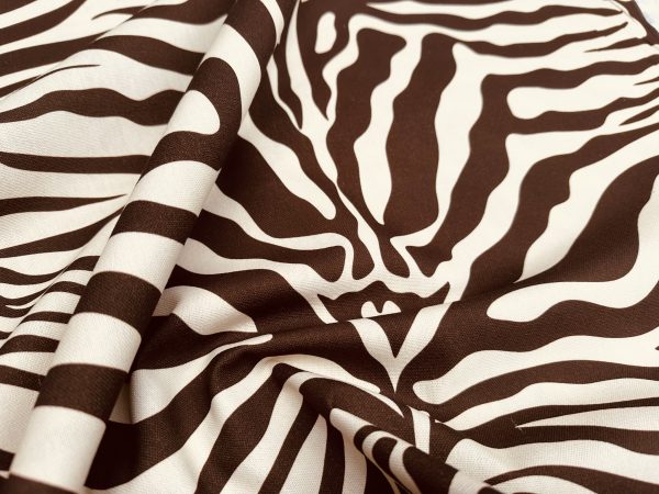 Zebra Spine Print Fabric Animal Stripes Black Red Brown Cotton Furnishing Curtain Upholstery Home Decor Material - 55"/140cm Wide - Image 9