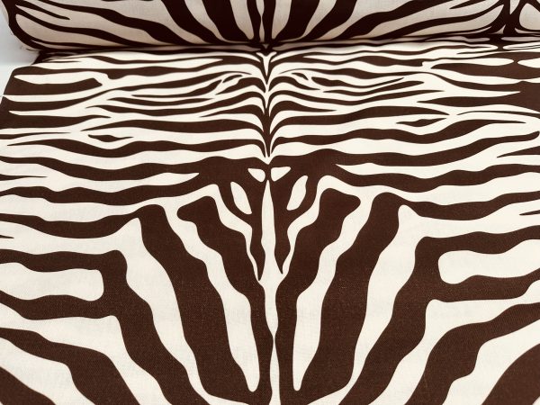 Zebra Spine Print Fabric Animal Stripes Black Red Brown Cotton Furnishing Curtain Upholstery Home Decor Material - 55"/140cm Wide - Image 7