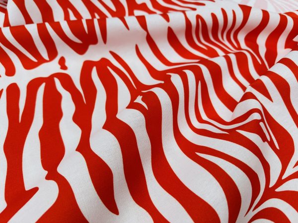 Zebra Spine Print Fabric Animal Stripes Black Red Brown Cotton Furnishing Curtain Upholstery Home Decor Material - 55"/140cm Wide - Image 5