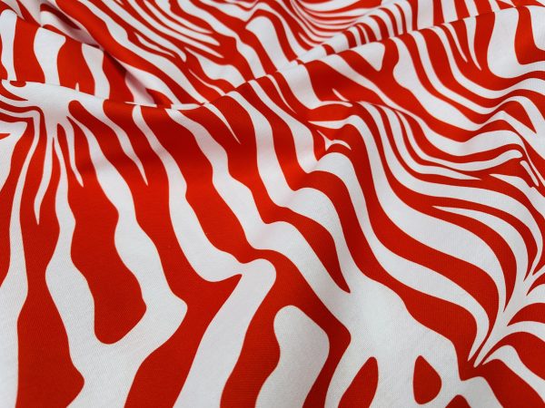 Zebra Spine Print Fabric Animal Stripes Black Red Brown Cotton Furnishing Curtain Upholstery Home Decor Material - 55"/140cm Wide - Image 4