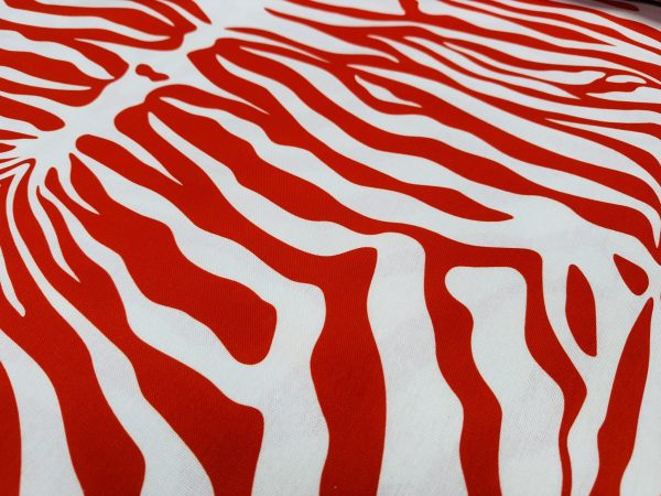 Zebra Spine Print Fabric Animal Stripes Black Red Brown Cotton Furnishing Curtain Upholstery Home Decor Material - 55"/140cm Wide - Image 2