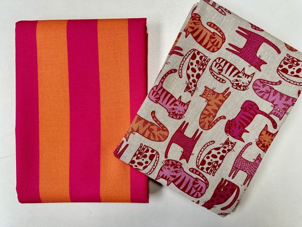 Pink & Orange Stripes Digital Print Fabric Furnishing Home Decor Joy Curtain Upholstery Cushion Dressmaking Material 55" or 140cm Wide - Image 9