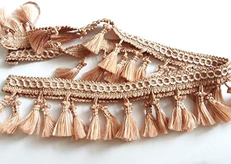 Uxcell 10 Yards 6 Inch Chainette Fringe Trim Tassel Sewing Trim For Clothes, Rose Red