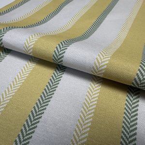 Chevron Stripes Fabric Herringbone Cream Stripe Design for Home Decor Upholstery Curtains Cushions Table Runners – 55" or 140cm Wide - Mustard