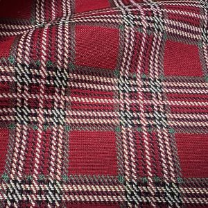 Red Scottish Tartan Tapestry Fabric – Christmas Plaid Upholstery Gobelin Material – Cushions Curtains Crafts Upholstery – 140cm Wide