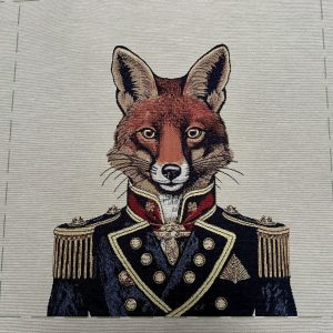 Fox Panel Fabric Christmas Gobelin Tapestry Jacquard Animal Portrait Cushion Upholstery Home Décor 47x47cm or 18"x18" – Sold by the Panel