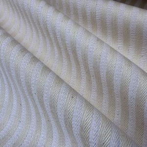 5mm Herringbone Ticking Stripe Fabric Linen Look Cushion Material Striped Cream Lines Home Decor Dressmaking - 129" or 328cm Wide - Cream