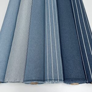 Plain & Striped Denim Fabric Collection Home Decor Upholstery Curtains Clothing Material - 140cm or 55" Wide