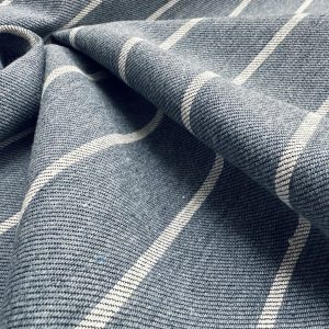 Striped Denim Blue Denim Fabric Collection Home Decor Upholstery Curtains Clothing Material - 140cm or 55" Wide