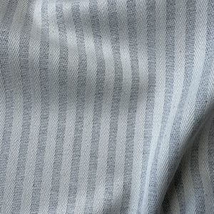 5mm Herringbone Ticking Stripe Fabric Linen Look Cushion Material Striped Cream Lines Home Decor Dressmaking - 129" or 328cm Wide - Silver