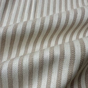 5mm Herringbone Ticking Stripe Fabric Linen Look Cushion Material Striped Cream Lines Home Decor Dressmaking - 129" or 328cm Wide - Taupe Brown