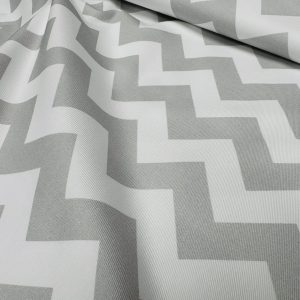 Chevron Zigzag Cotton Fabric Geometric Curtain Upholstery Cushion Craft Material Home Decor – 57" / 145cm Wide - Grey