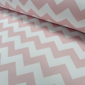 Chevron Zigzag Cotton Fabric Geometric Curtain Upholstery Cushion Craft Material Home Decor – 57" / 145cm Wide - Pink