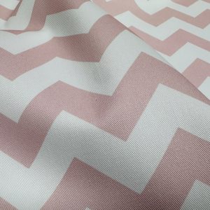 Chevron Zigzag Cotton Fabric Geometric Curtain Upholstery Cushion Craft Material Home Decor – 114" / 290cm Extra Wide - Pink