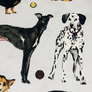 Dog Breeds Animal Print Pattern Fabric Cotton Pets Chihuahua French Bulldog Sausage Dogs Pet Upholstery Material - 53"/135cm wide Canvas