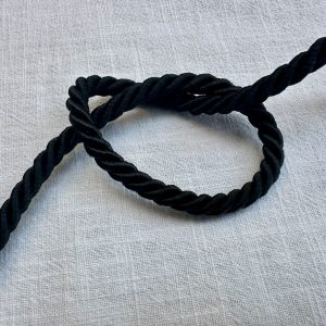Twisted Piping Cord Rope Trim for Home Decor – Pillow Cushion Curtains & Upholstery Edging – 7mm Wide – Any Length - Black