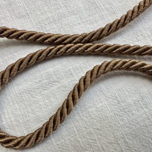 Twisted Piping Cord Rope Trim for Home Decor – Pillow Cushion Curtains & Upholstery Edging – 7mm Wide – Any Length - Dark Beige