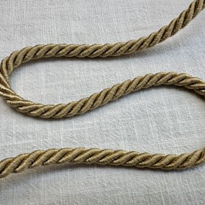 Twisted Piping Cord Rope Trim for Home Decor – Pillow Cushion Curtains & Upholstery Edging – 7mm Wide – Any Length - Gold Beige