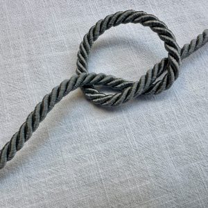 Twisted Piping Cord Rope Trim for Home Decor – Pillow Cushion Curtains & Upholstery Edging – 7mm Wide – Any Length - Grey